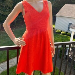 Anthropologie Maeve like new orange V-neck sleeveless textured mini dress SZ 0P